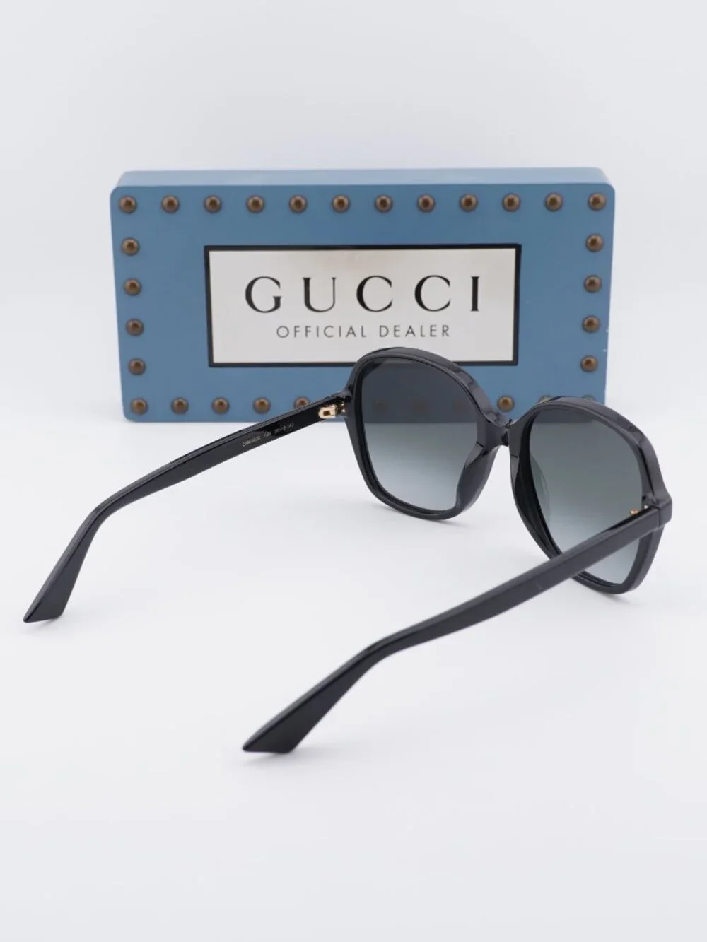 Gucci GG0092S 001 Butterfly Women Sunglasses - Black / Grey